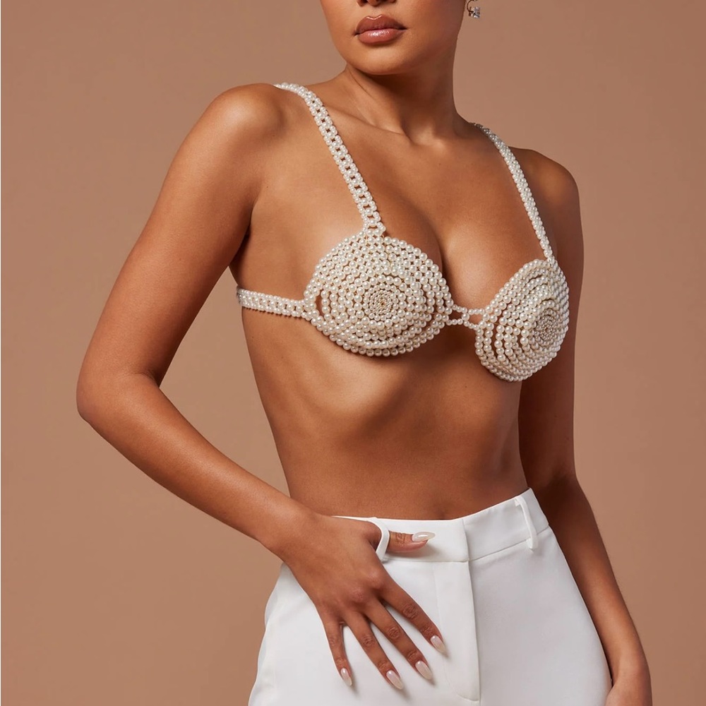 NEW Fashionnova Ivory Pearl Bralette
